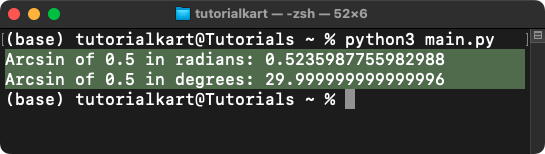 NumPy arcsin() - Trigonometric Inverse Sine Example
